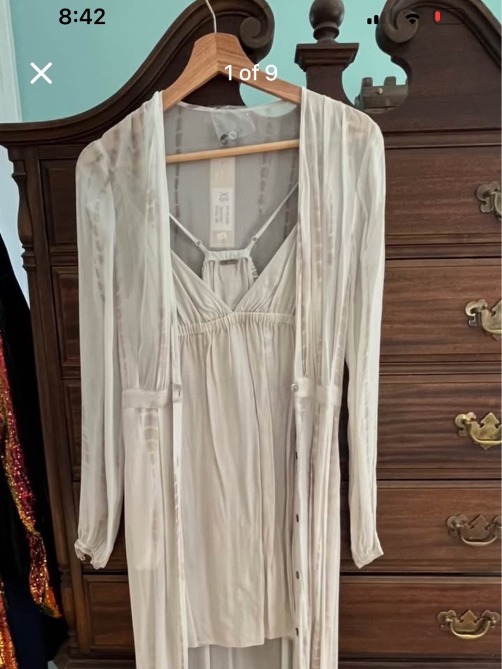 XS Chan Luu slip dress with sheer robe, unworn, tags on